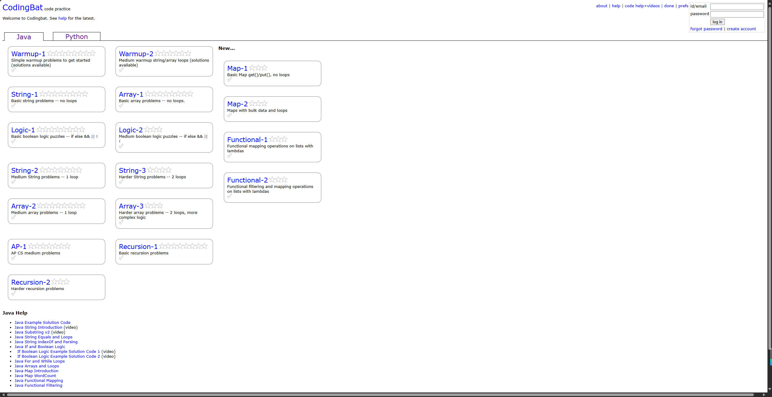 【网站】CodingBat