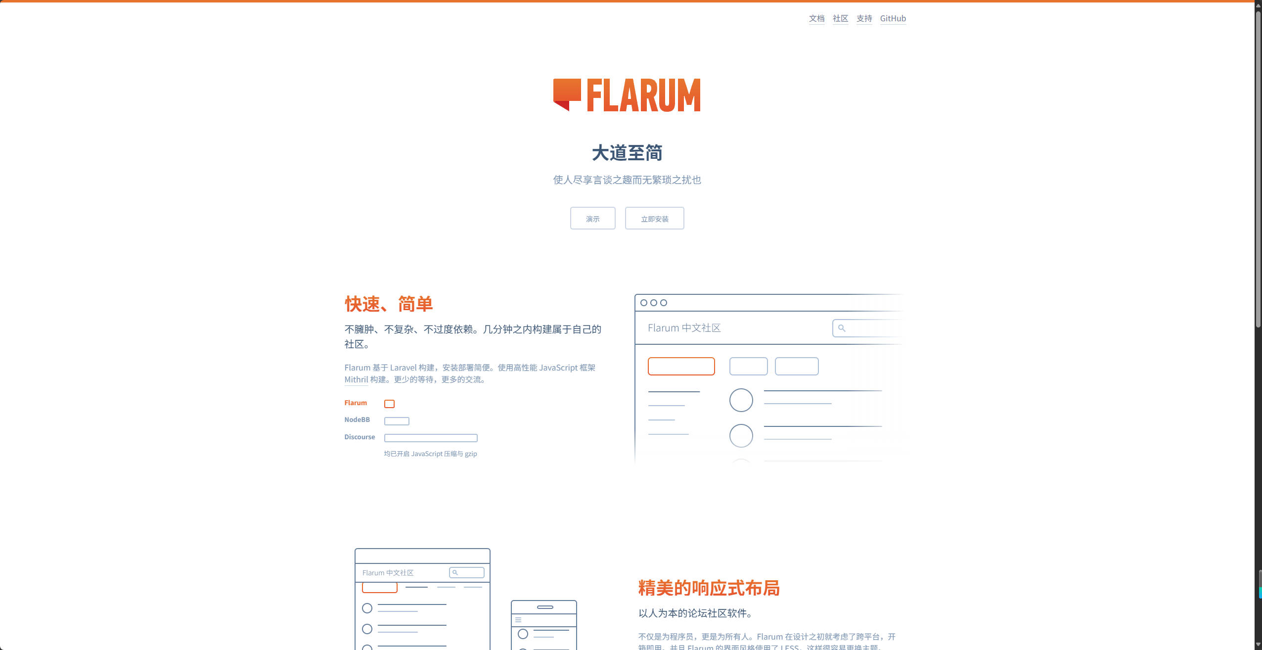 【网站】Flarum中文站：优雅简洁的轻论坛