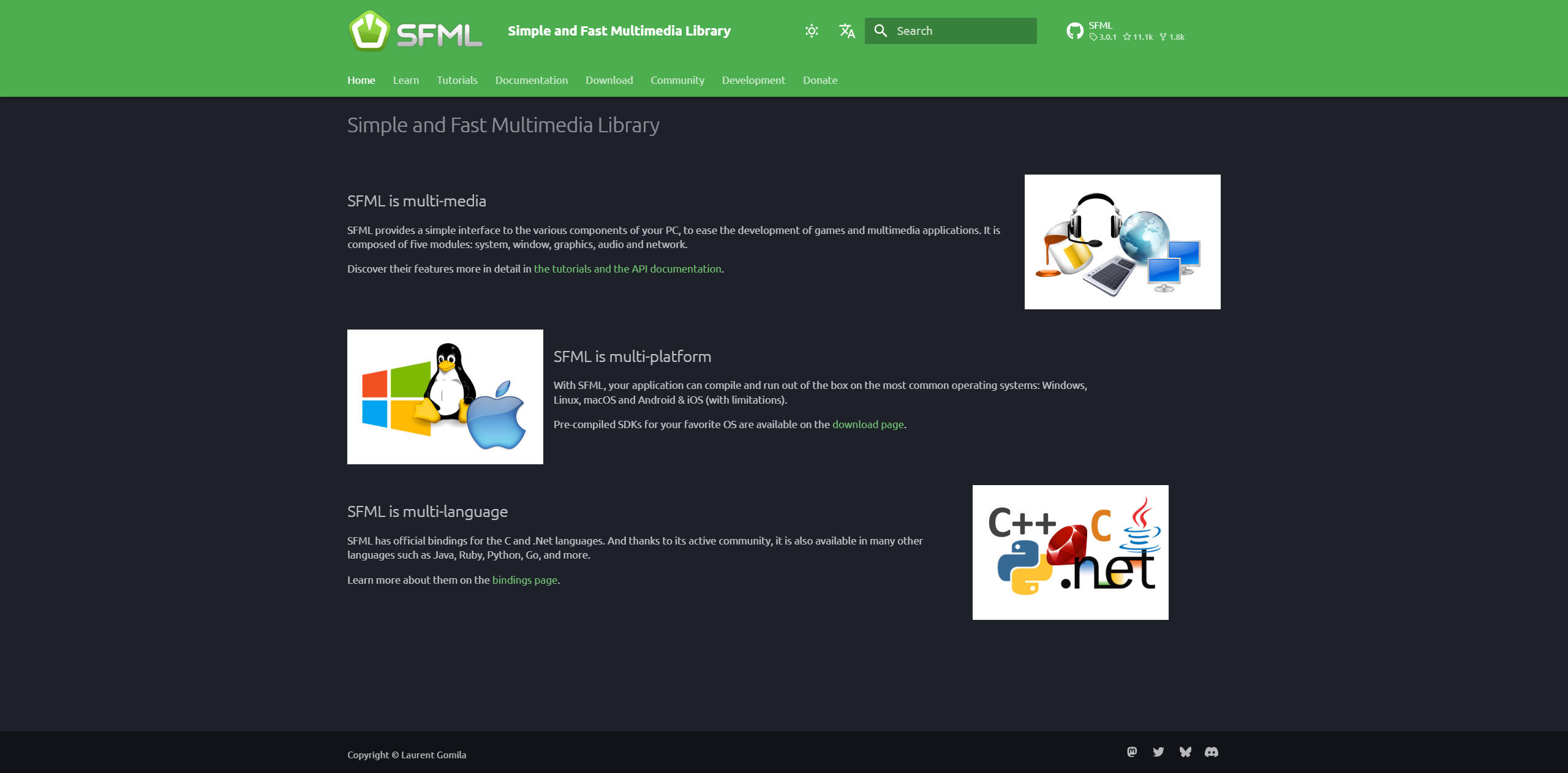 【网站】SFML - Simple and Fast Multimedia Library