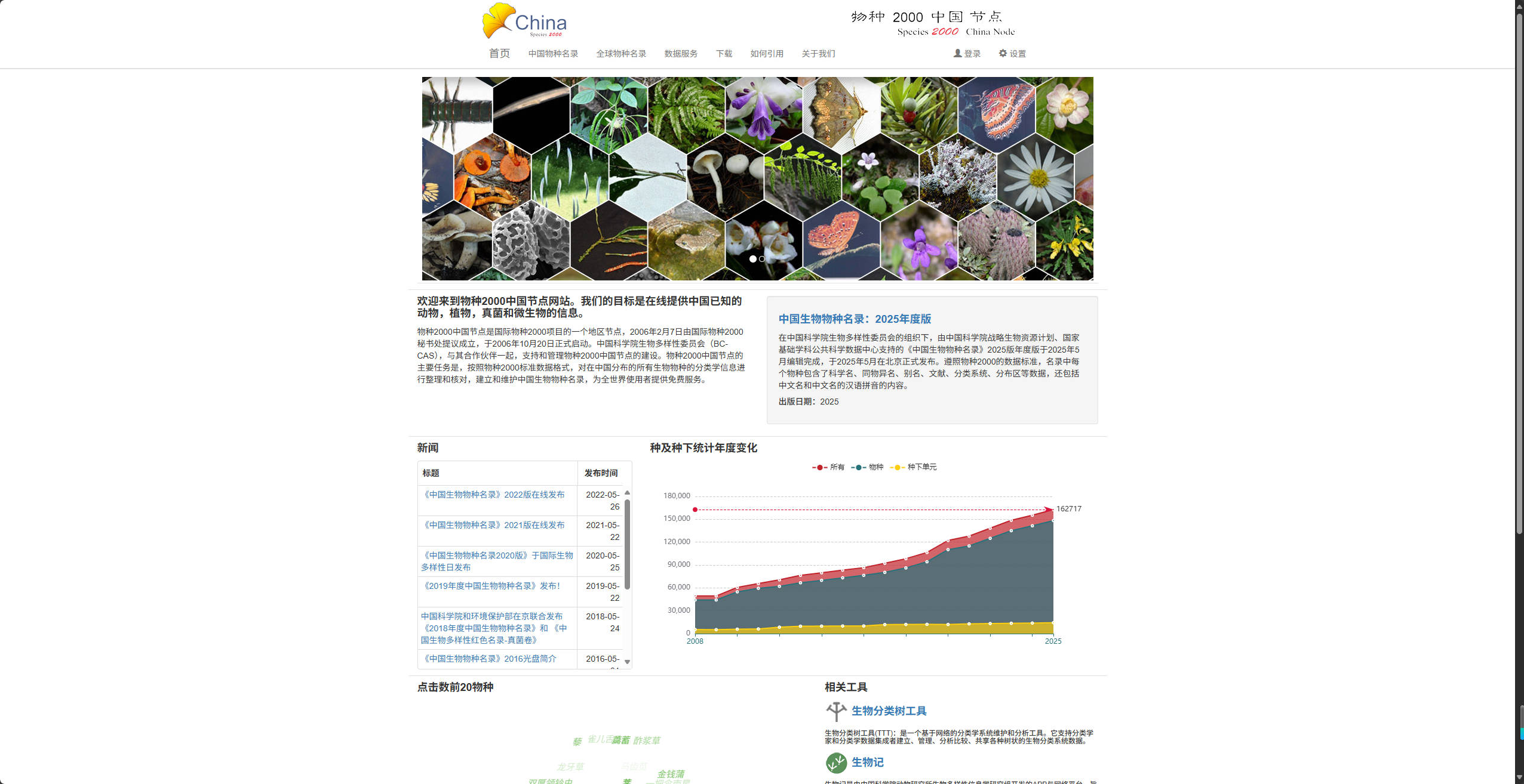 【网站】物种2000中国节点 中国生物物种名录
