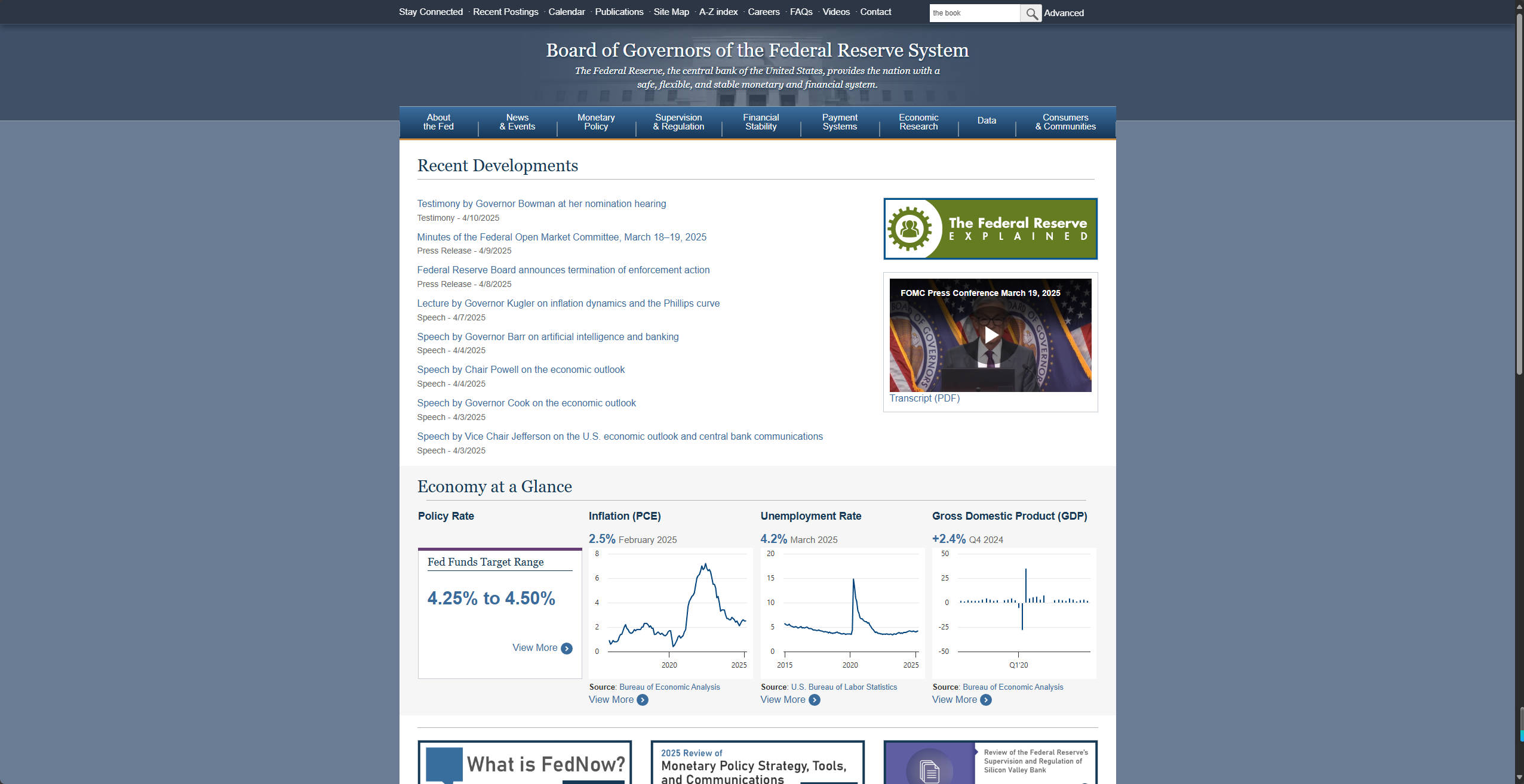 网站】Federal Reserve Board - 阿伟的笔记本