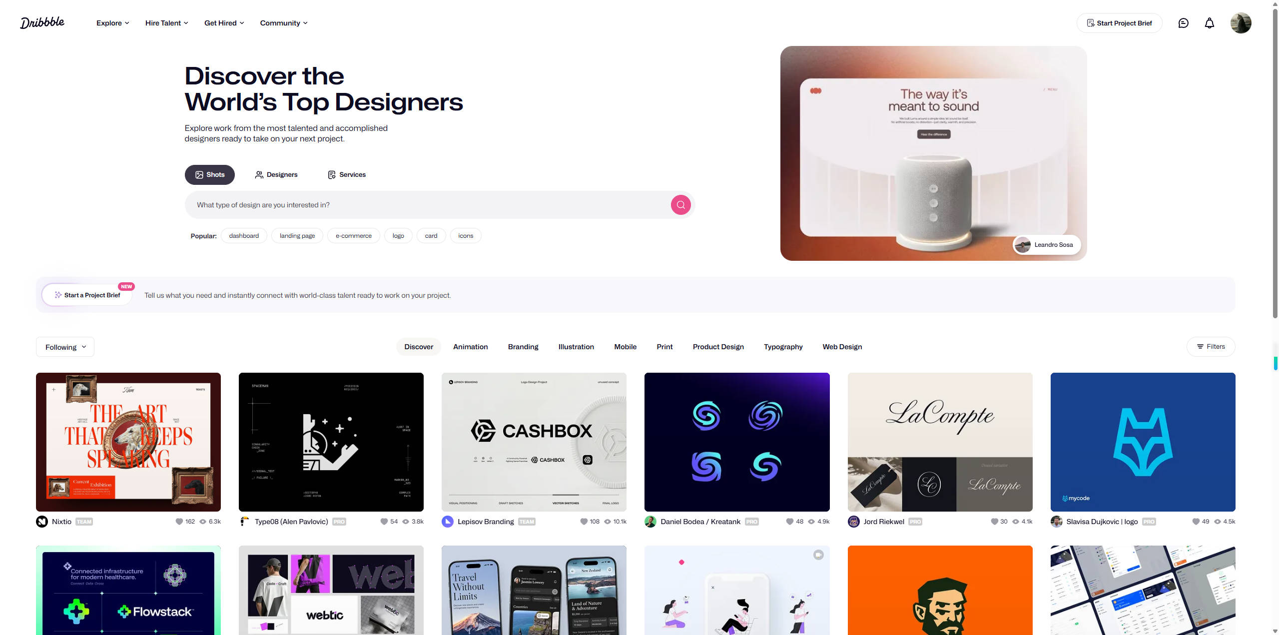 【网站】Dribbble